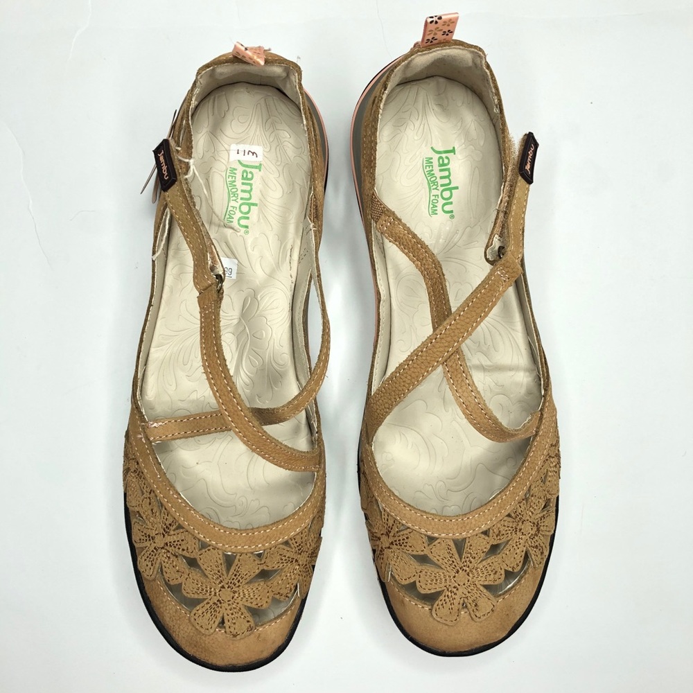 NWT JAMBU Blossom Encore Flat Tan Size 11